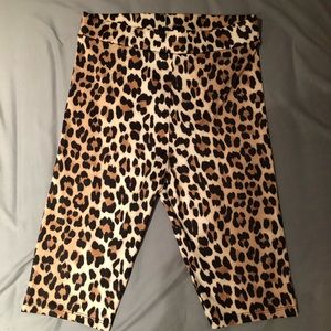 Zara leopard biker shorts